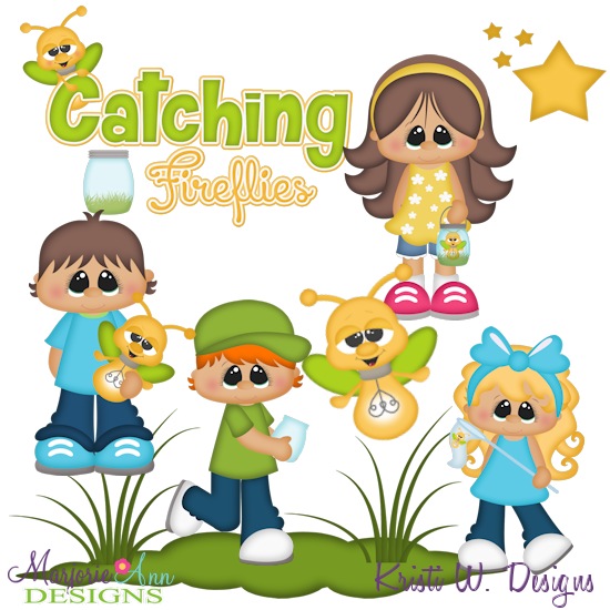 Catching Fireflies SVG Cutting Files Includes Clipart - Click Image to Close